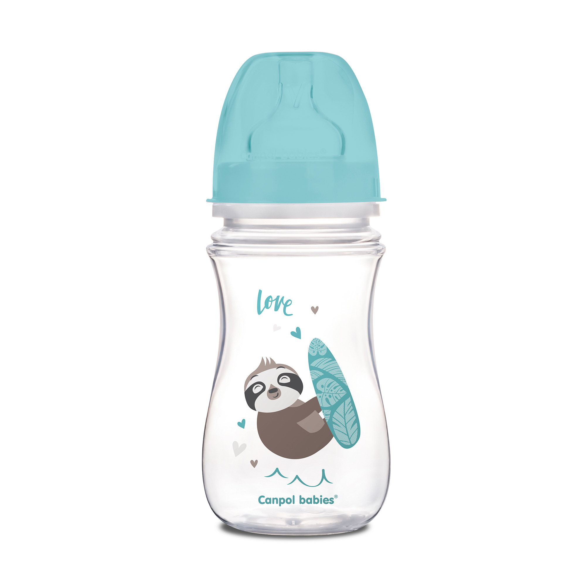 Пляшка Canpol Babies Easy Start Exotic Animals з широким горлом, антиколікова, 240 мл (35/221_blu)